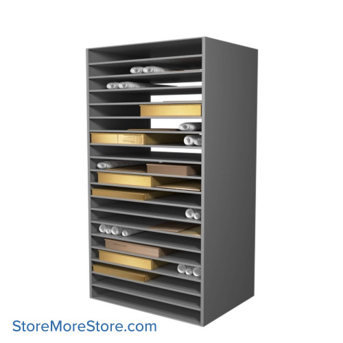 Shelving for Works on Paper, 48" W x 36" D x 88" H, Solid Door, Key Lock